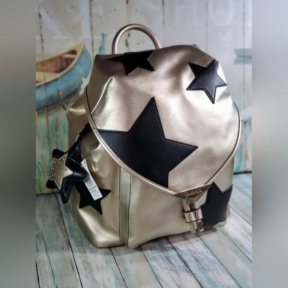 Kendell and Kyle Backpack Gold & Black Stars Backpack NWT - Picture 6 of 16